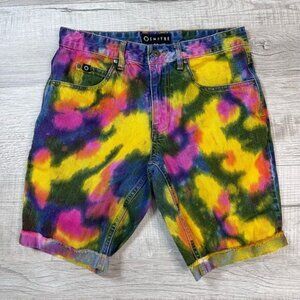 Men's Empyre Tie-dye Shorts Size 30 100% Cotton Cuffed Hem High Rise Multicolor